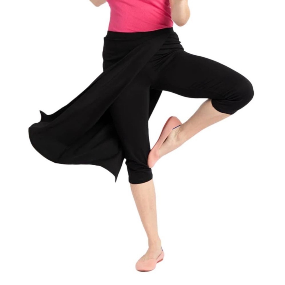 Betabrand The Sassiest Pants Black Womens S Petite Crop Dress Pant Skirt Overlay